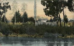 Riverside Hotel on the San Lorenzo River Santa Cruz, CA Postcard Postcard Postcard