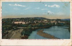 Glimpse of the San Lorenzo River and City from Beach Hill Santa Cruz, CA Postcard Postcard Postcard