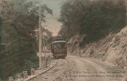 Wellsburg, Bethany & Washington Electric RR along the Narrows Postcard