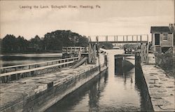 Leaving the Lock, Schuylkill River Postcard