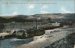 Government Locks at the Cascades of the Columbia River Postcard
