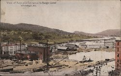 View of Basin and Entrance to Barge Canal Postcard