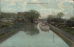 Locking on Seneca Canal Postcard