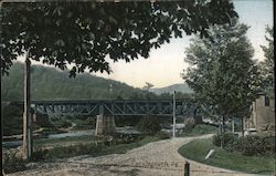 R.R. Bridge from the Delaware House Postcard