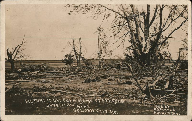 All That is Left of a Home Destroyed Near Golden City Missouri