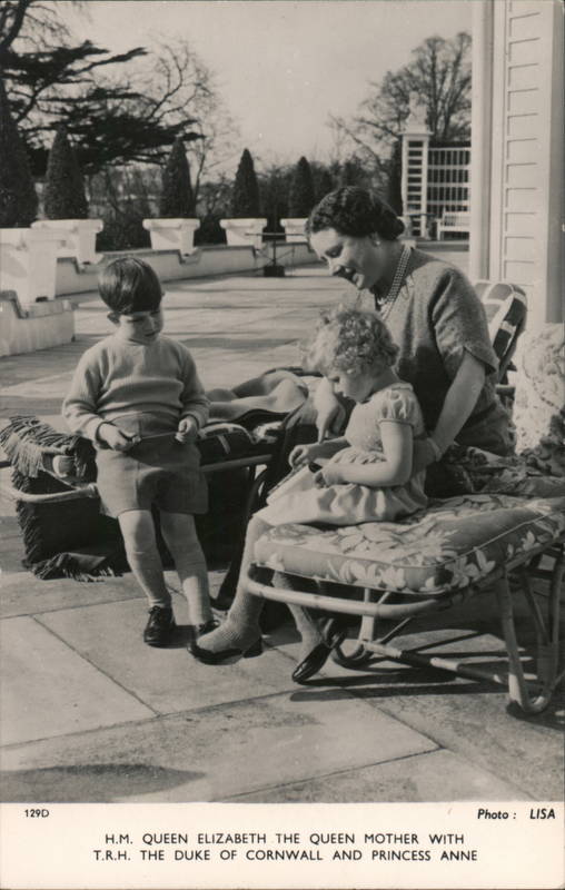 Queen Elizabeth with the Duke of Cornwall and Princess Anne as Children United Kingdom