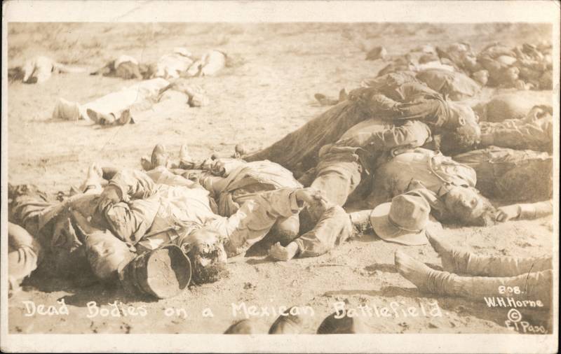 Dead Bodies on a Mexican Battlefield Mexico W.H.Horne