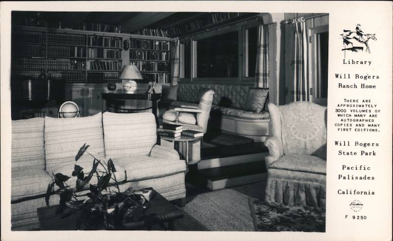 Library of Will Roger's Ranch Home, Will Rogers State Park Pacific Palisades California