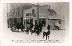 Dog Sled Leaving for Dawson Postcard