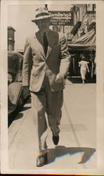 Well Dressed Man with Fedora on Street Original Photograph