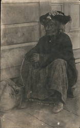 Buttons Indian Woman over 100 years old Native Americana Maseman Photo Postcard Postcard Postcard