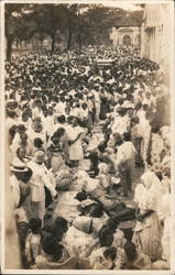Huge Crowd at Philippine Market Postcard