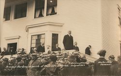 President Harding on Porch of Governors Mansion Postcard