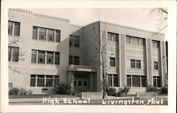 High School Livingston, MT Postcard Postcard Postcard