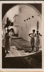 Women in a Archway Casablanca, Morocco Africa Postcard Postcard Postcard