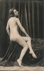 Nude Woman Sitting Down Postcard