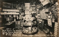 Interior of "World Famous Tree House" in Fraternal Monarch Redwood Tree Postcard