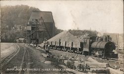 Dump Cars at Concrete Mixer - Barge Canal Postcard