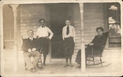 Gillham Family on Their Front Porch Postcard