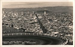 Aerial View Looking Down Market Street From Twin Peaks in San Francisco Postcard