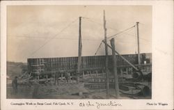 Construction Work on Barge Canal Postcard