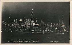 LOwer New York at Night Postcard