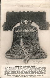 Living Liberty Bell "Human Flag" Chicago, IL Postcard Postcard Postcard