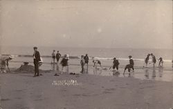 People at Filey Sands Beach Filey, North Yorkshire, England Postcard Postcard Postcard