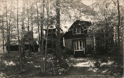 Cabin Surrounded by Trees Buildings Postcard Postcard Postcard