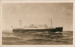 M/V. City of New York Boats, Ships Postcard Postcard Postcard