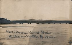 Chicago & Northwestern Railroad Bridge at Mouth of Niobrara Postcard