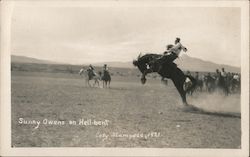 Sunny Owens on Hell-bent - Cody Stampede 1921 Postcard