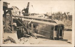 Pullman Train Cars Pulled from Creek after Derailment Disasters Postcard Postcard Postcard