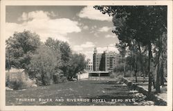 Truckee River and Riverside Hotel Postcard