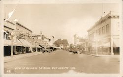 Street View of Business Section in Burlingame California Postcard Postcard Postcard
