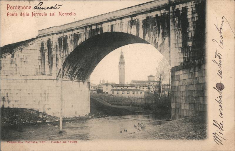 Railroad Bridge Over the Noncello Pordenone Italy