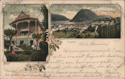 Multiple views of he City of Lugano Postcard