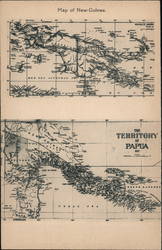 Map of New Guinea & Territory of Papua Postcard