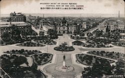 Splendid sight of Grand Square, central sight of the city, Dairen Postcard