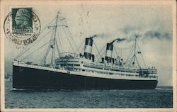 "Duilio" (24,300 Ton.). Mediterranian - South American Express Postcard