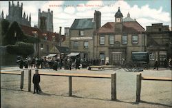 Market Place and Town Hall. Ely. Postcard