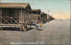 Cabines des bains de mer sur la plage de Port-Said Postcard
