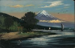 Painting of Mt. Fuji Japan Postcard Postcard Postcard