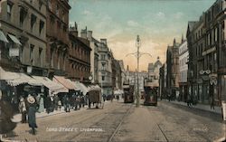Lord Street - Trolleys Liverpool, England Merseyside Postcard Postcard Postcard