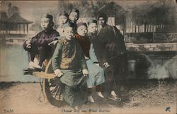 Chinese Boy and Wheel Barrow Postcard