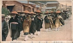 Mendicant priests Japan Postcard Postcard Postcard