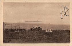 "Zetka" Travels Abroad. Engineer Mr. K. Novák on the shore of the Atlantic in Brittany. Postcard