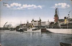 View of Riga from the river Postcard
