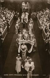 Queen Mary's Procession with the Princesses Postcard