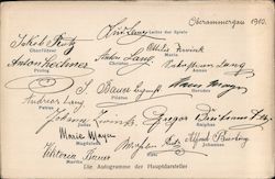 The Autographs of the Leading Actors Postcard